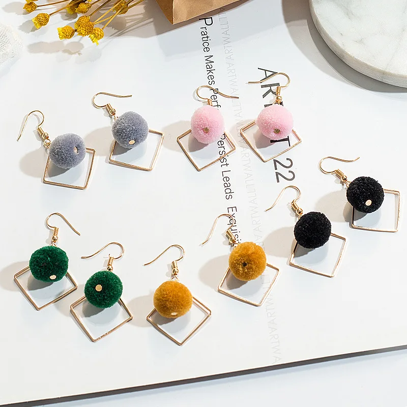 Японские и корейские серьги в форме шарика для волос характерные простые милые