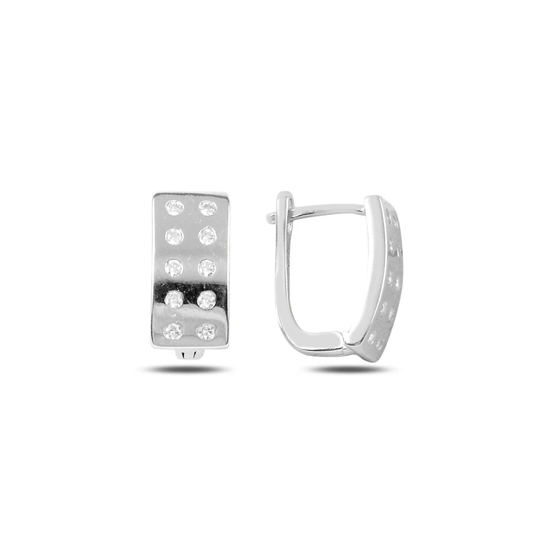 

Silverlina Silver Zircon Stone J Earrings