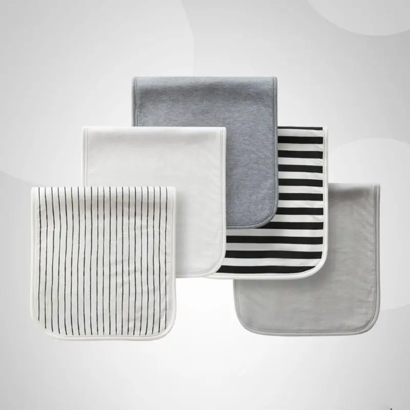 

5Pcs/set Soft Absorbent Baby Burp Cloth Infant Feeding Towel Newborn Burping Rag D0AF