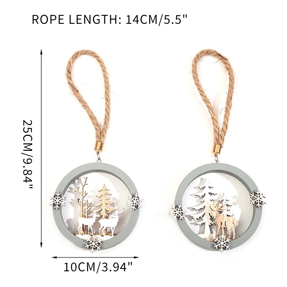 Рождественская деревянная подвеска для рождественской елки 3D Рождественское