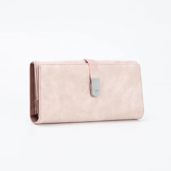 Кошелёк женский 3 отдела на магните цвет розовый | Багаж и сумки