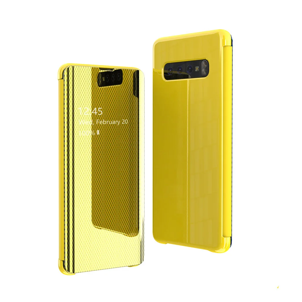 Yellow Новое поступление, умный зеркальный флип-чехол 360 для телефона samsung Galaxy S9 S10 Plus, прозрачный чехол для samsung S10e S10 e, чехол для смартфона - Цвет: Yellow