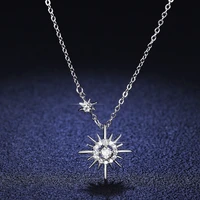 925 silver pendant 0 1 ct moissanite necklace female model star style free clavicle chain engagement wedding jewelry