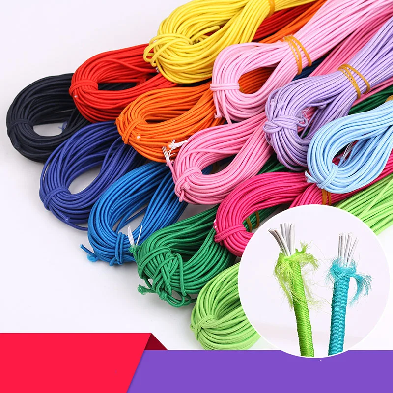 45 metri corda elastica rotonda multicolore 2mm perline filo indumento pantaloni cucito elastico cavo elastico fai da te artigianato fatto a mano