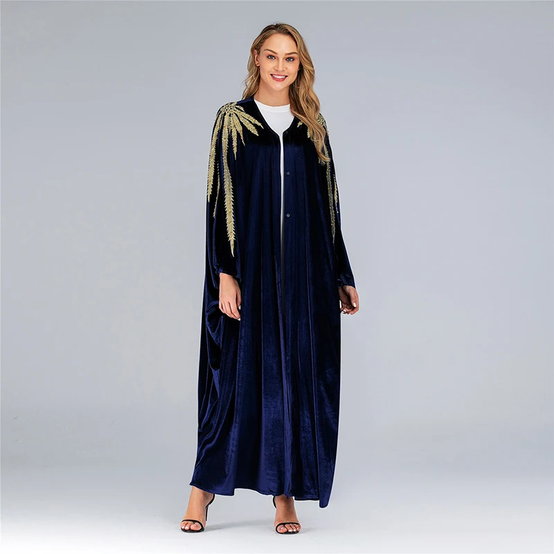 Velvet Abaya Kimono Terciopelo Mujer Hijab Muslim Dress Women Turkish Dresses Islam Clothing Saudi Caftan Dubai Kaftan Djellaba