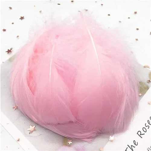 Pink 100 шт 8-12 см Средний плавающий гусиное перо натуральный Красочный перо для свадебной вечеринки одежда украшения для самодельного изготовления перьев - Цвет: Pink