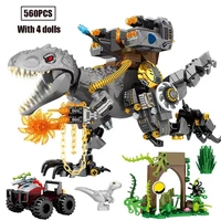 moc jurassic animal park dinosaur model building block tyrannosaurus with figures bricks sets birthday gifts kids children toys