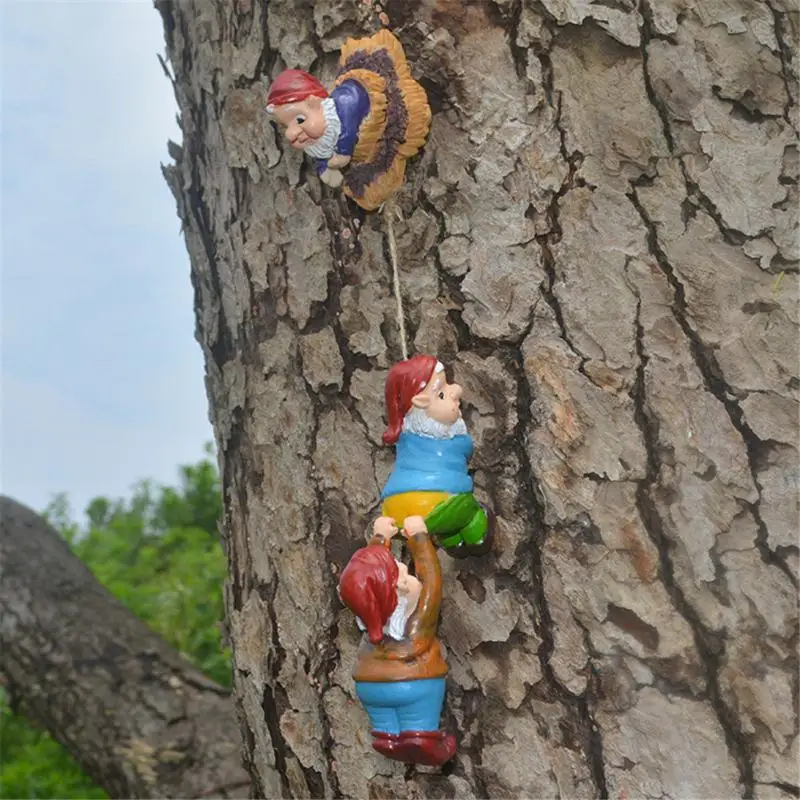 

Home Figurines Courtyard Landscape Decoration Sculpture Resin Take Dwarf Climbing Gnome Dwarf Art Statues Gift Courtyard