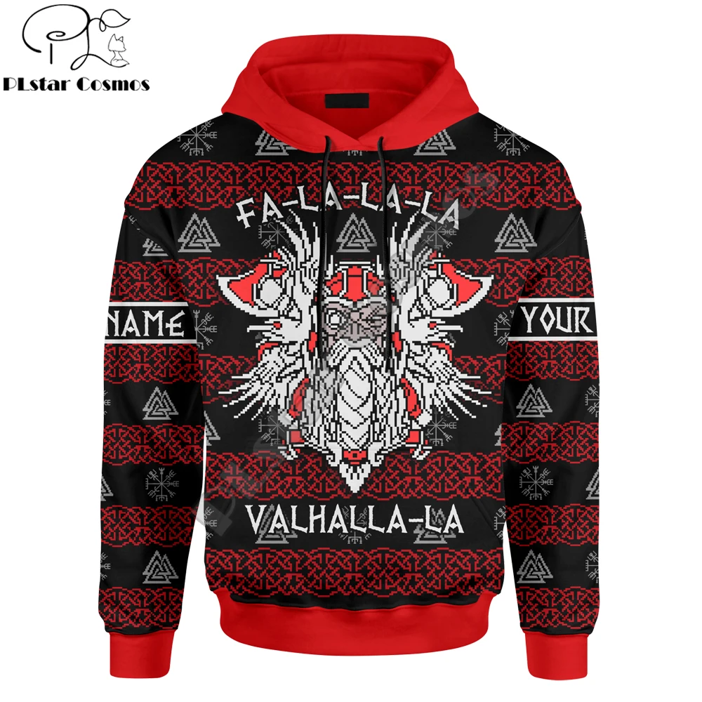 

Custom name Viking Warrior Christmas 3D Printed Men Autumn Hoodie Unisex Hooded sweatshirt Street Casual zipper hoodies DK375