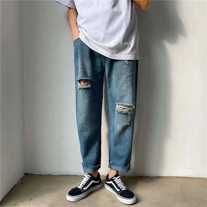 Летние улззанг брендовые девять точек Свободные Студенческие прямые Корейская