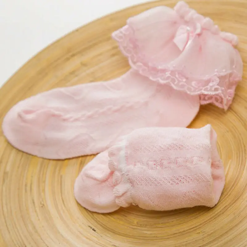 Calcetines tobilleros con volantes de encaje para ni&ntilde;os y ni&ntilde;as, medias cortas de algod&oacute;n con tut&uacute; de princesa, de retazos florales, suaves, de verano-4