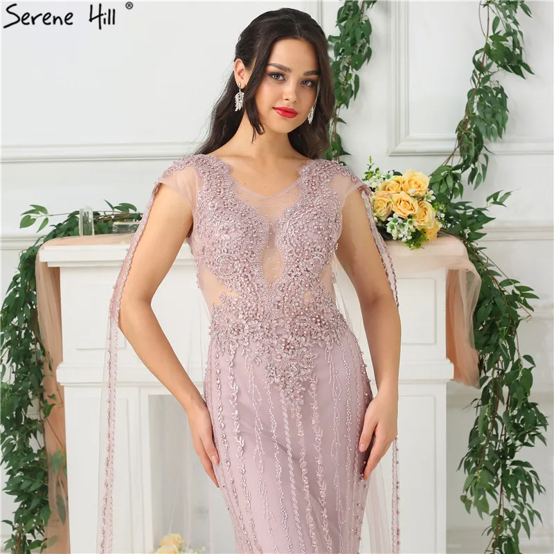 Розовое элегантное кружевное вечернее платье с юбкой-годе 2020 модное официальное