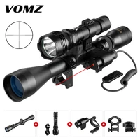 vomz 3 9x40 scope with flashlight laser rangefinder reticle hunting deer air rifle crossbow mil dot reticle riflescope tactical