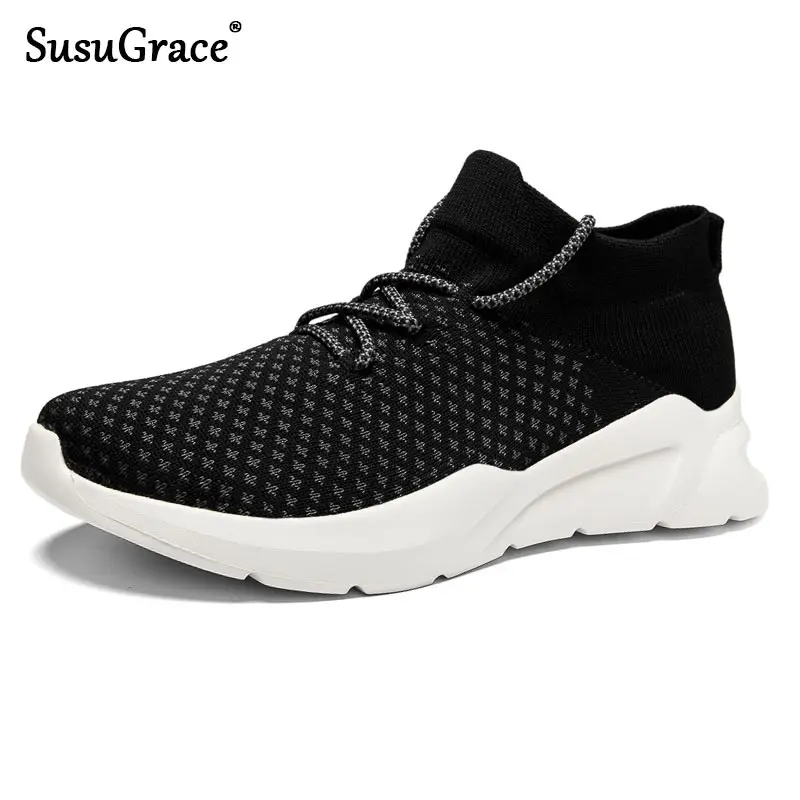 

Новые мужские сетчатые кроссовки SusuGrace для бега, дышащая легкая мужская обувь со шнуровкой, мужская спортивная обувь для бега и ходьбы на от...