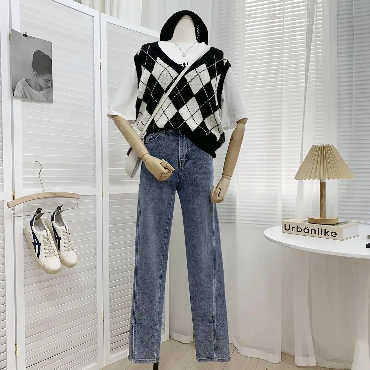 

Split jeans women's straight length micro pants high waist thin summer thin 2021 new slit floor pants