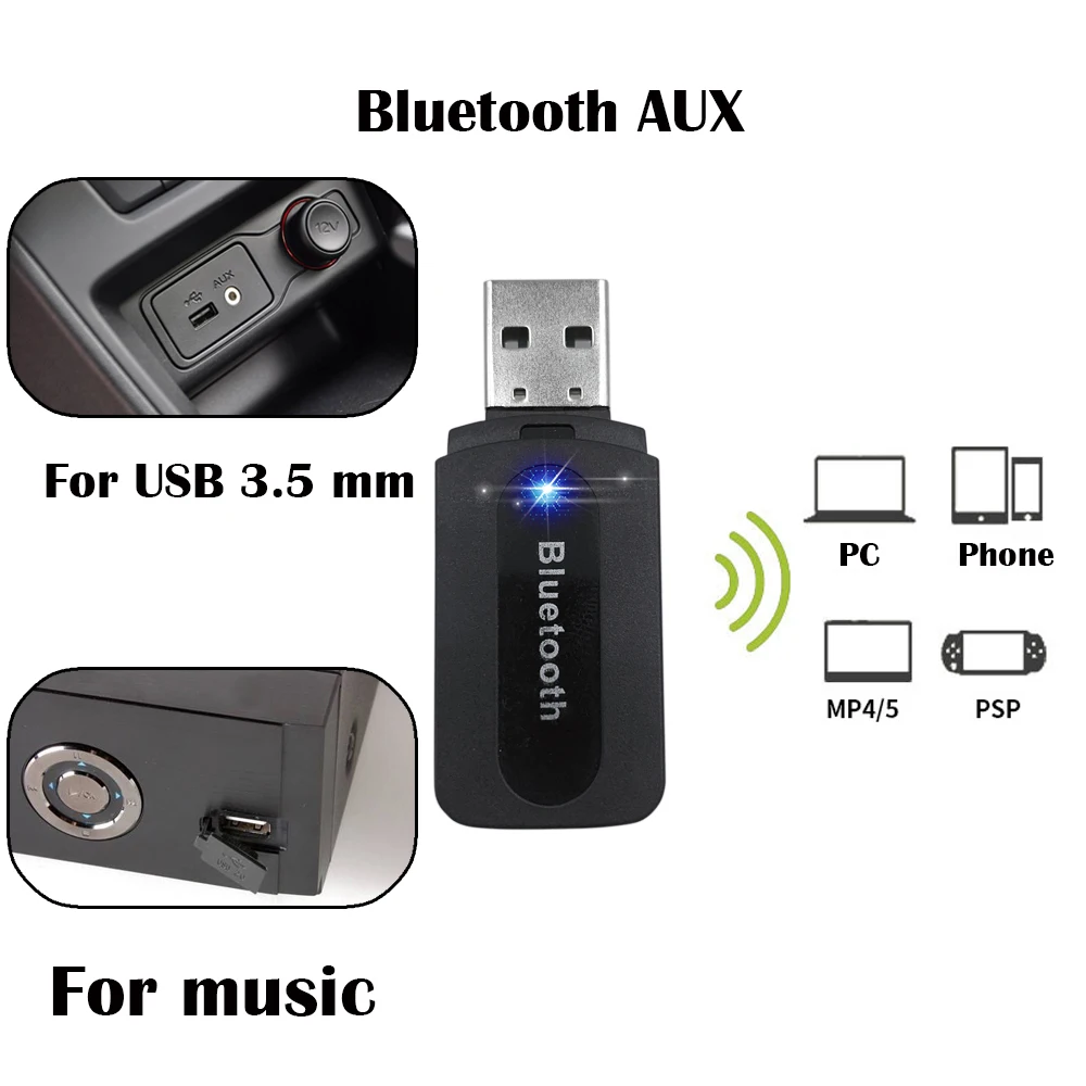 Aux Bluetooth Автомобильный 3 5 мм USB AUX беспроводной автомобильный аудиоприемник A2DP