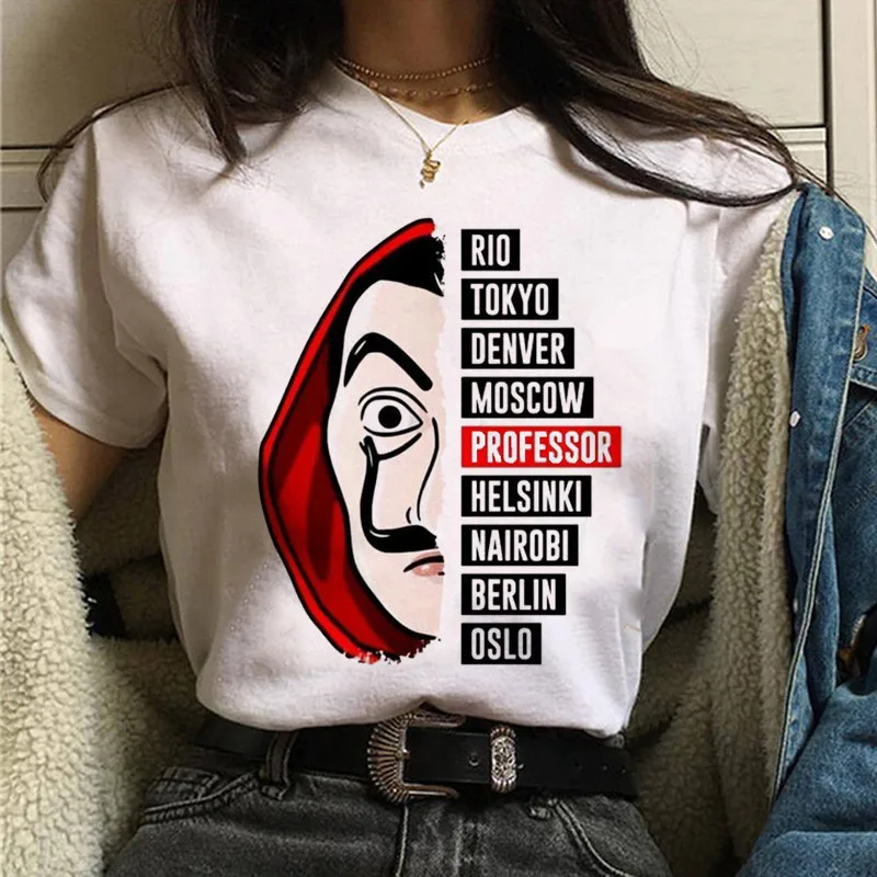 

The House of Paper t shirt Money Heist women La Casa De Papel tshirt funny top tee fashion new clothes t-shirt female summer