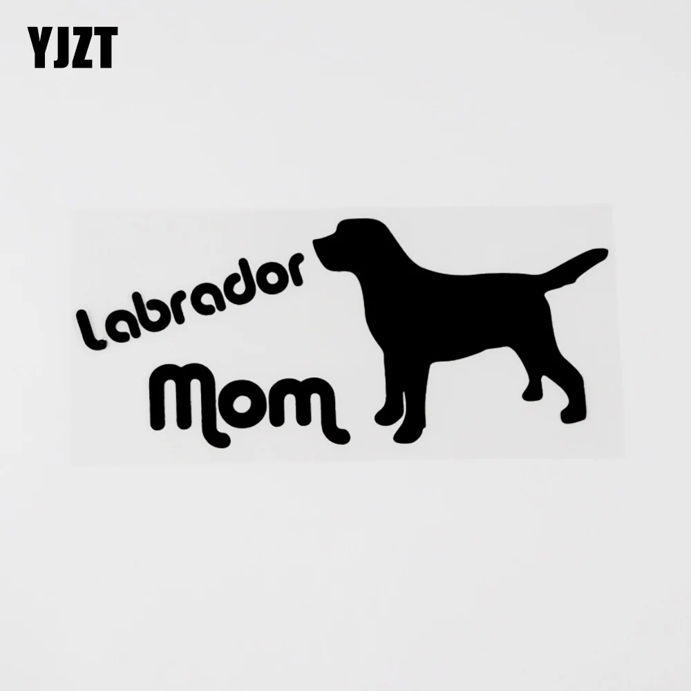 

YJZT 15.3CM×6.4CM Fashion Labrador Mom Vinyl Animal Car Sticker Decal Black/Silver 8C-0673