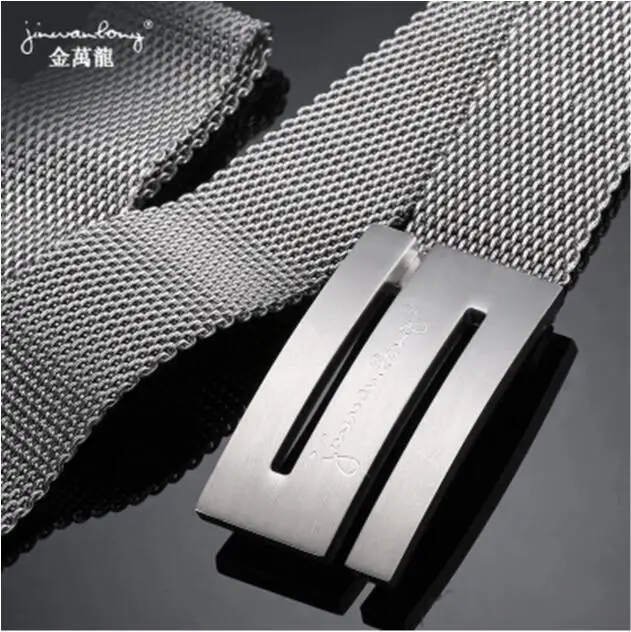 Мужской металлический Плетеный ремень из нержавеющей стали 140 см удлиненный для