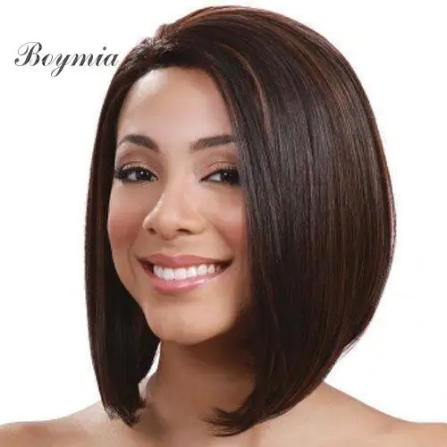 

Boymia Straight Glueless Cut Lace Front Human Hair Wigs Wig for Women Short Bob
