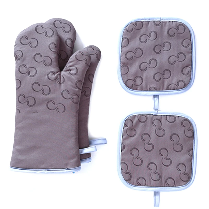 

Set of Oven Mitt and Heat Resistant Pot Holder Pad Protective Oven Gloves the Goods for Kitchen Gadgets Party