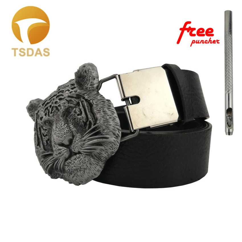 Super Cool 3D Style Boys Tiger Head Carved Metal Belt Buckle Suitable For 4cm Width Cowboy Birthday Gifts | Дом и сад