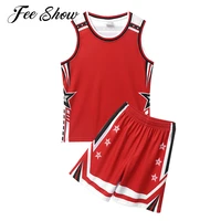 childrens summer sports outfit sleeveless sport top shorts suit breathable basketball suit uniforms big boys basketball clothes