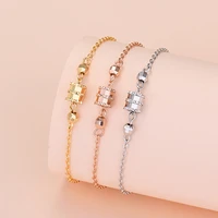stainless steel cubic zirconia bracelets for women party gift fashion joyas de chain charm bracelets jewelry wholesale text engr