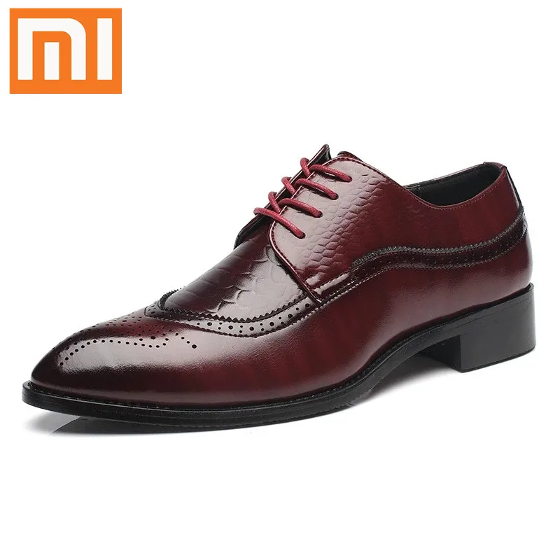 

Туфли Xiaomi мужские классические, Модные Кожаные классические туфли-оксфорды, офисные деловые, дизайнерская повседневная Обувь, большой разм...