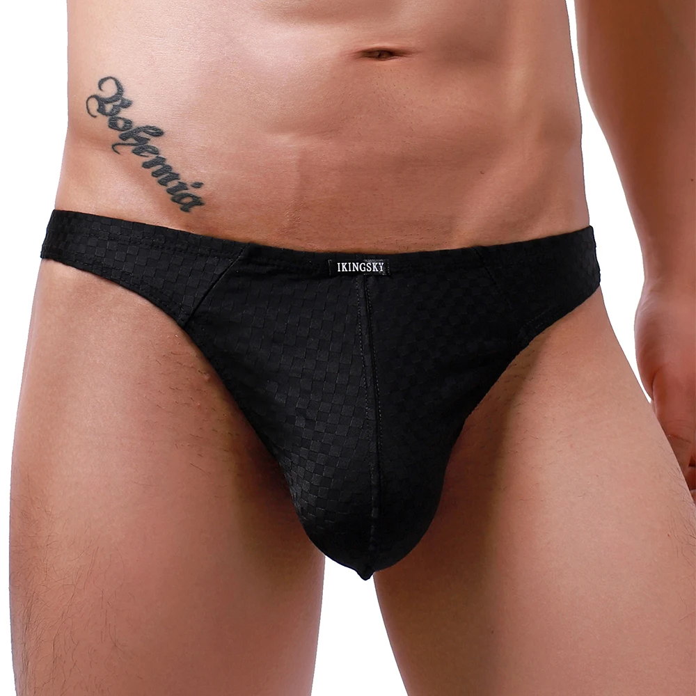 iKingsky Men's Spandex Bulge Thong Sexy Low Rise Underwear Swimming T-back Under Panties for Men |