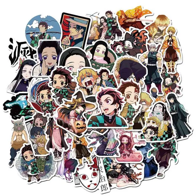 

Kimetsu no Yaiba Graffiti Sticker for Japan Anime Stationery Stickers Anime Demon Slayer: Scrapbook Decor PVC Stationery Sticker