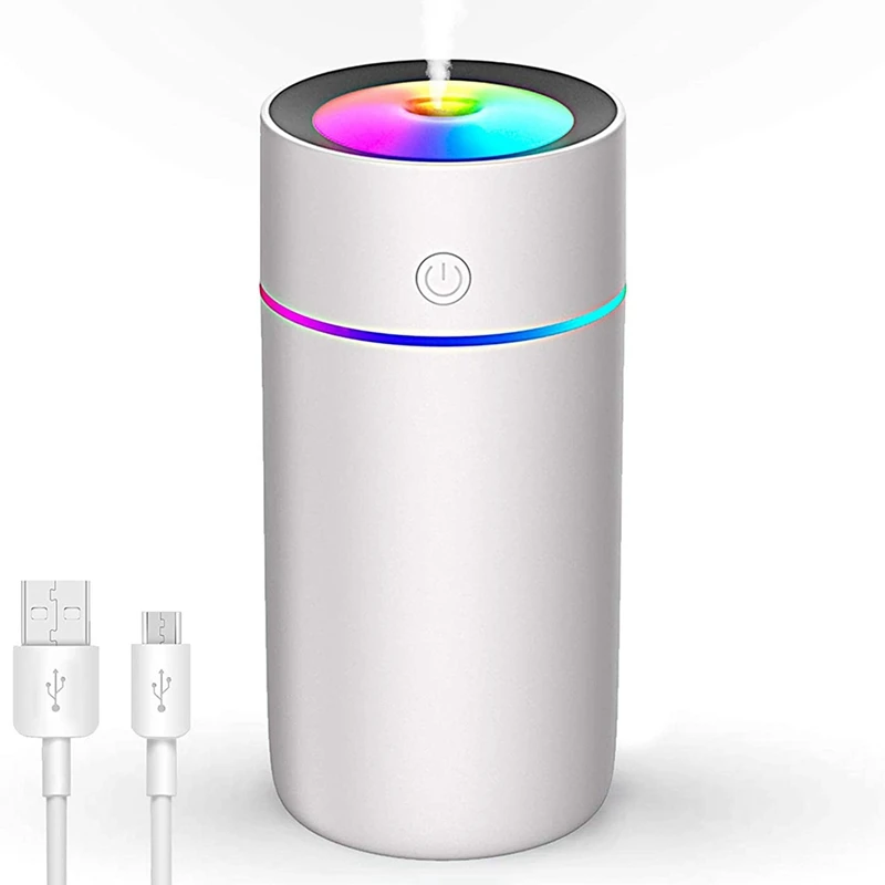 

USB Humidifier Mini Humidifier 320Ml, Adjustable Fog Light Mode, Suitable for Bedroom, Office, Car