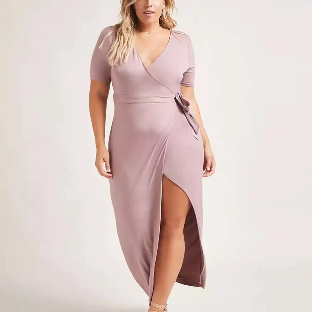 Большой Размеры женское платье макси в винтажном стиле с короткими рукавами