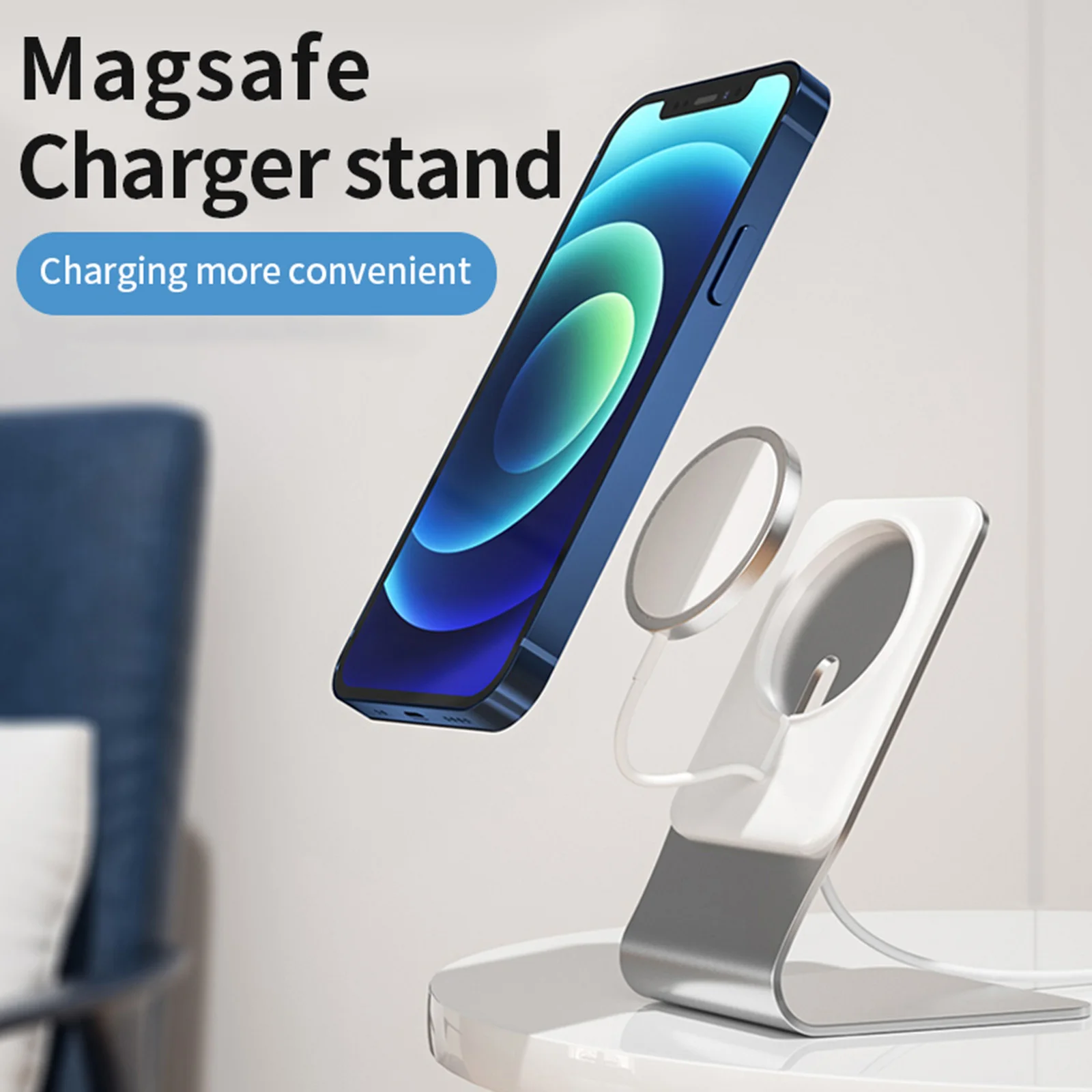 

Qi Wireless Charger Bracket Phone Stand Holder For IPhone12 /Pro/Mini/Pro Max Magnetic Wireless Charger For Iphone 12