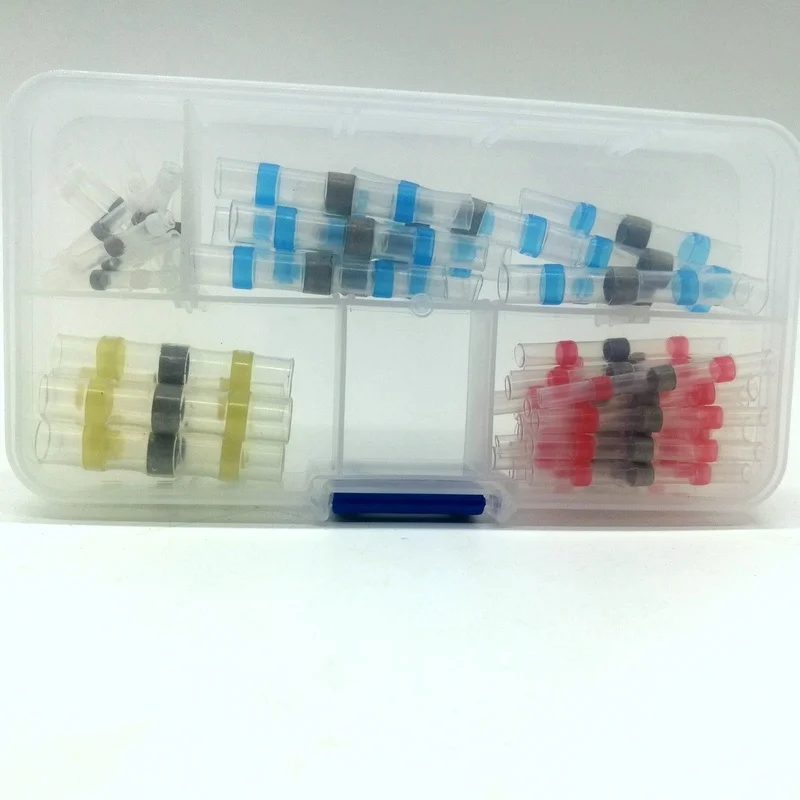 50pcs Solder waterproof Heat Shrink Butt Connector Splice Soldering Electrical Wire Cable Crimp Terminal Kit | Обустройство дома