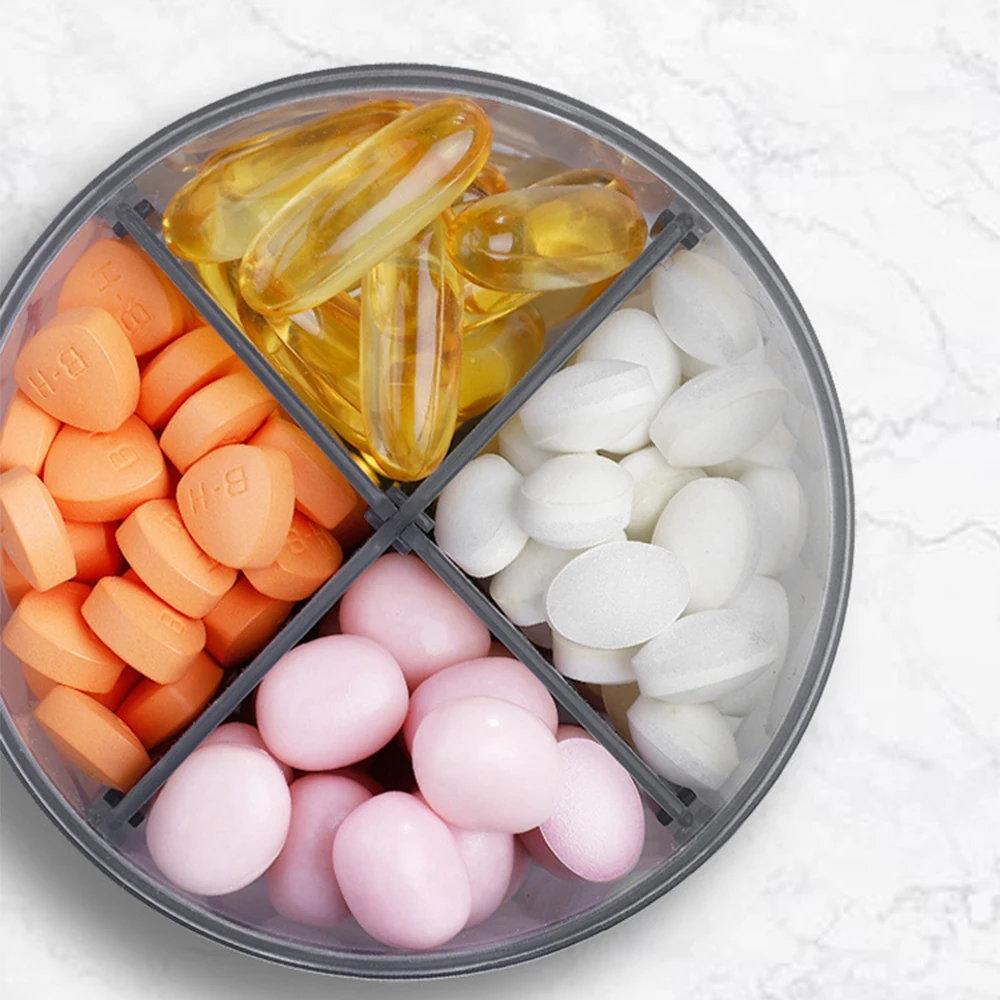 large room rotate pill medicine box storage box sorting medicine case tablet storage device drug compartment adjustable storage free global shipping