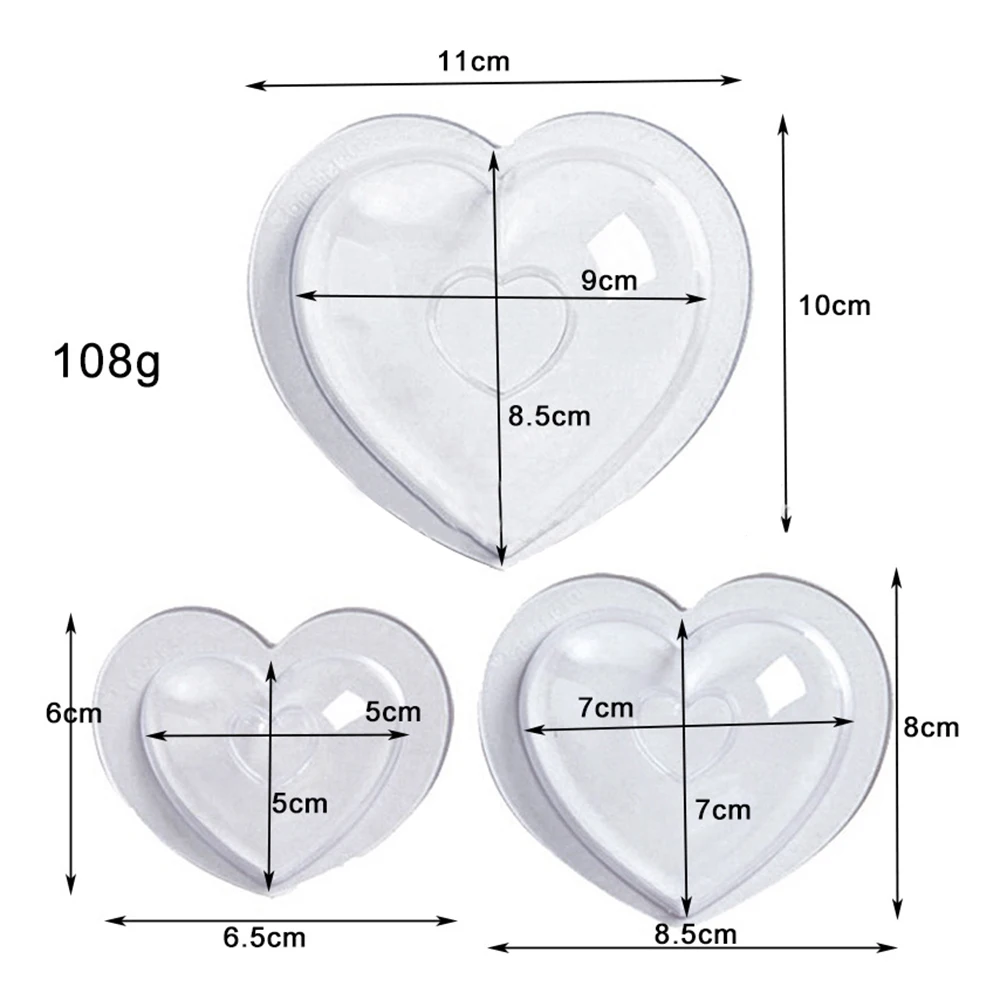 3pcs 3D DIY Plastic Mold Love Heart Shape Mousse Molds Christmas Cake Cupcake Fondant Chocolate Moulds Decorating Tool | Дом и сад