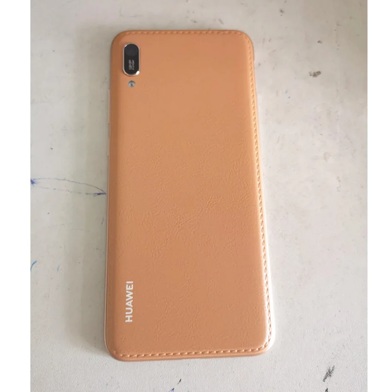 Brown without hole 6,1 дюйма, новинка, для huawei Y6 /Y6 Prime /Y6 Pro, задняя крышка, крышка для батареи, корпус, чехол, запчасти для заднего стекла - Цвет: Brown without hole