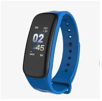 blue Lerbyee C1Plus, умный браслет, цветной экран, кровяное давление, фитнес-трекер, пульсометр, смарт-браслет, спортивный для Android IOS - Цвет: blue