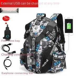 

Beetle Schoolbag Men 's Fashion Korean Backpack Large Capacity Casual Backpack Travel Bag