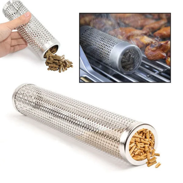 Round Stainless Steel Granule Pipe Smoking Network Tube Kitchen Outdoor Cooking Barbecue Tool Accessories Smoke Generator Absorb |