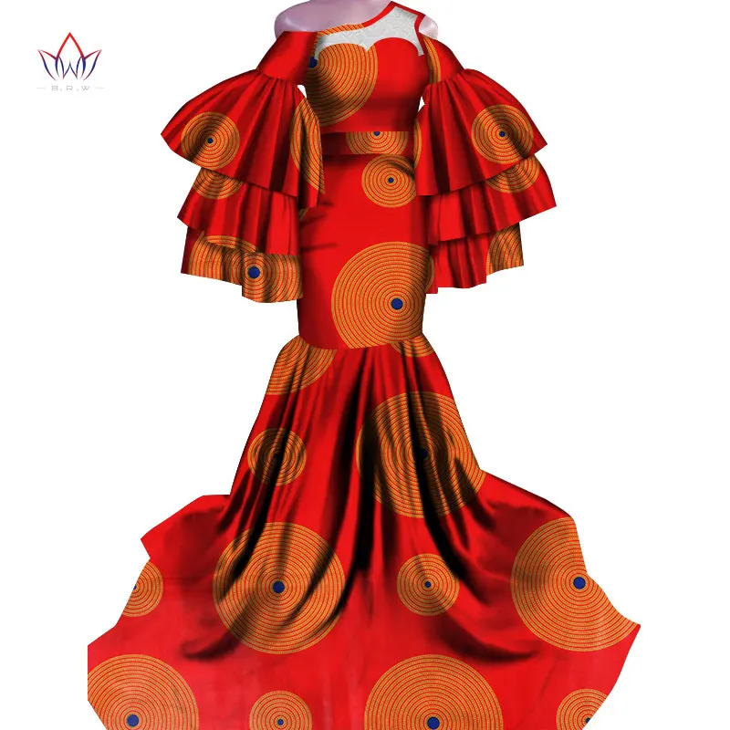 Платье Горячая Vestidos Дашики женское платье хлопок Принт традиционная африканская одежда рыбий хвост и земля одежда для женщин WY4336 - Цвет: 4