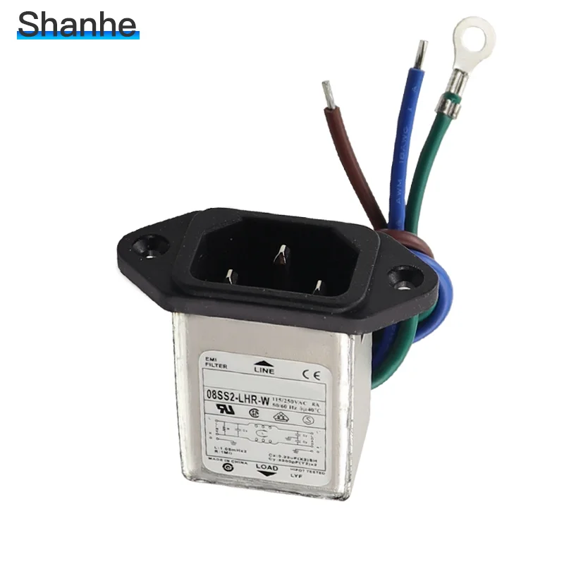 Для монтажа в панель 3 шпильки гнездо переменного тока 8A EMI фильтр 115/250VAC 50/60Hz
