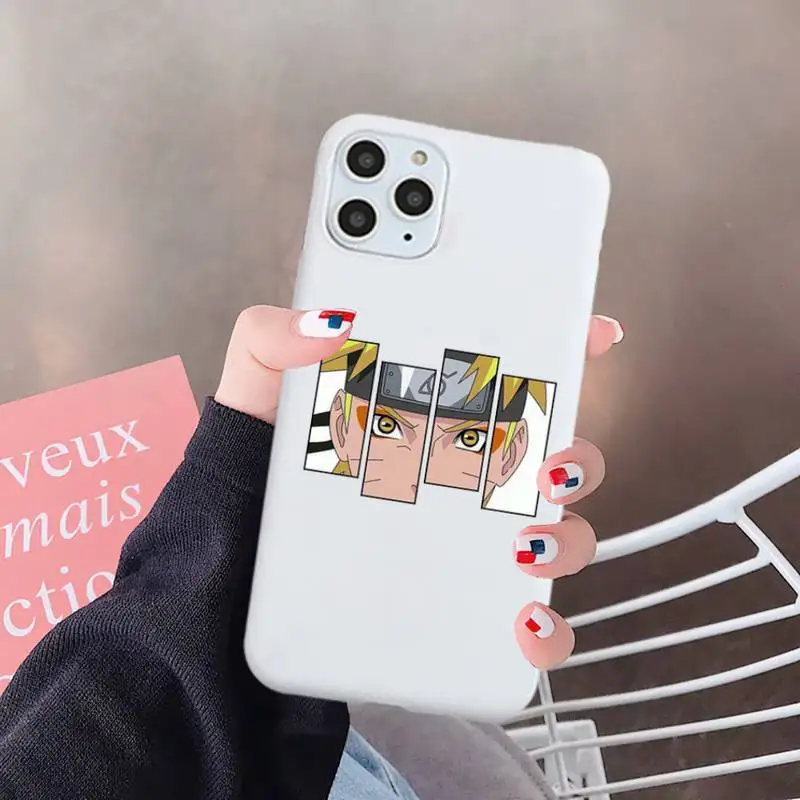 

Naruto uzumaki Itachi Uchiha Phone Case White Candy Color for iPhone 6 7 8 11 12 s mini pro X XS XR MAX Plus