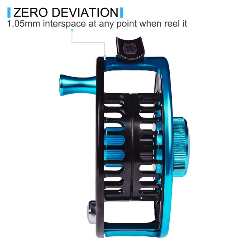 

PRO BEROS Aluminum Fly Fishing WT Wheel Blue & Black Color Fly Fishing Reel CNC Machine Right & Left Handle Fly Front Reel