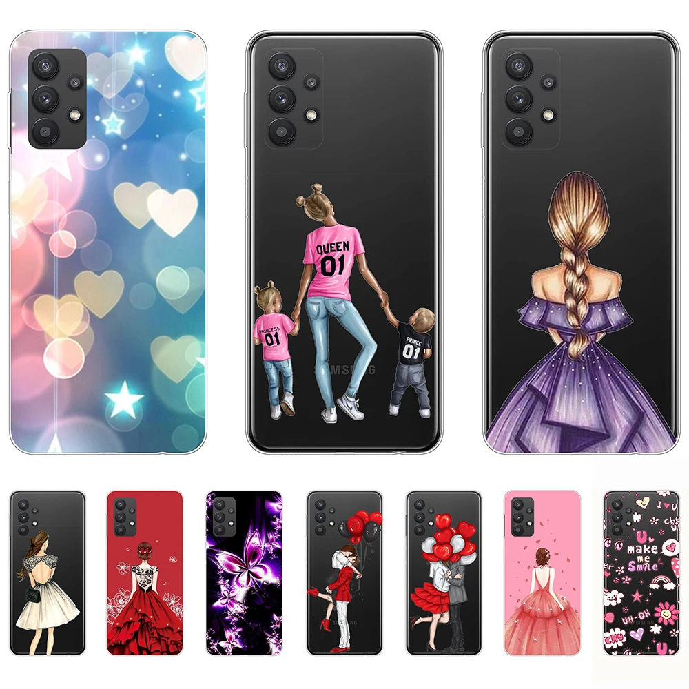 

Case for Samsung Galaxy A32 5G 6.5inch Clear Cute Shell Phone Back Cover Women's Pattern Dirt Resistant Bag Flexible Bumper
