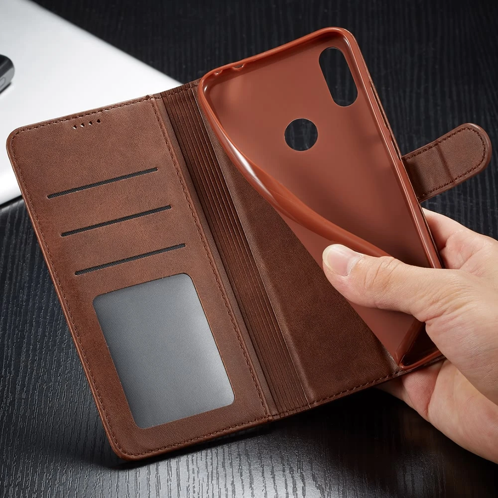 LLZ.COQUE Folio Premium Leather TPU Case for Redmi Note 7 Slim Magnetic Wallet Cover Xiaomi Mi A2 Lite 6 6A 5 | Мобильные телефоны