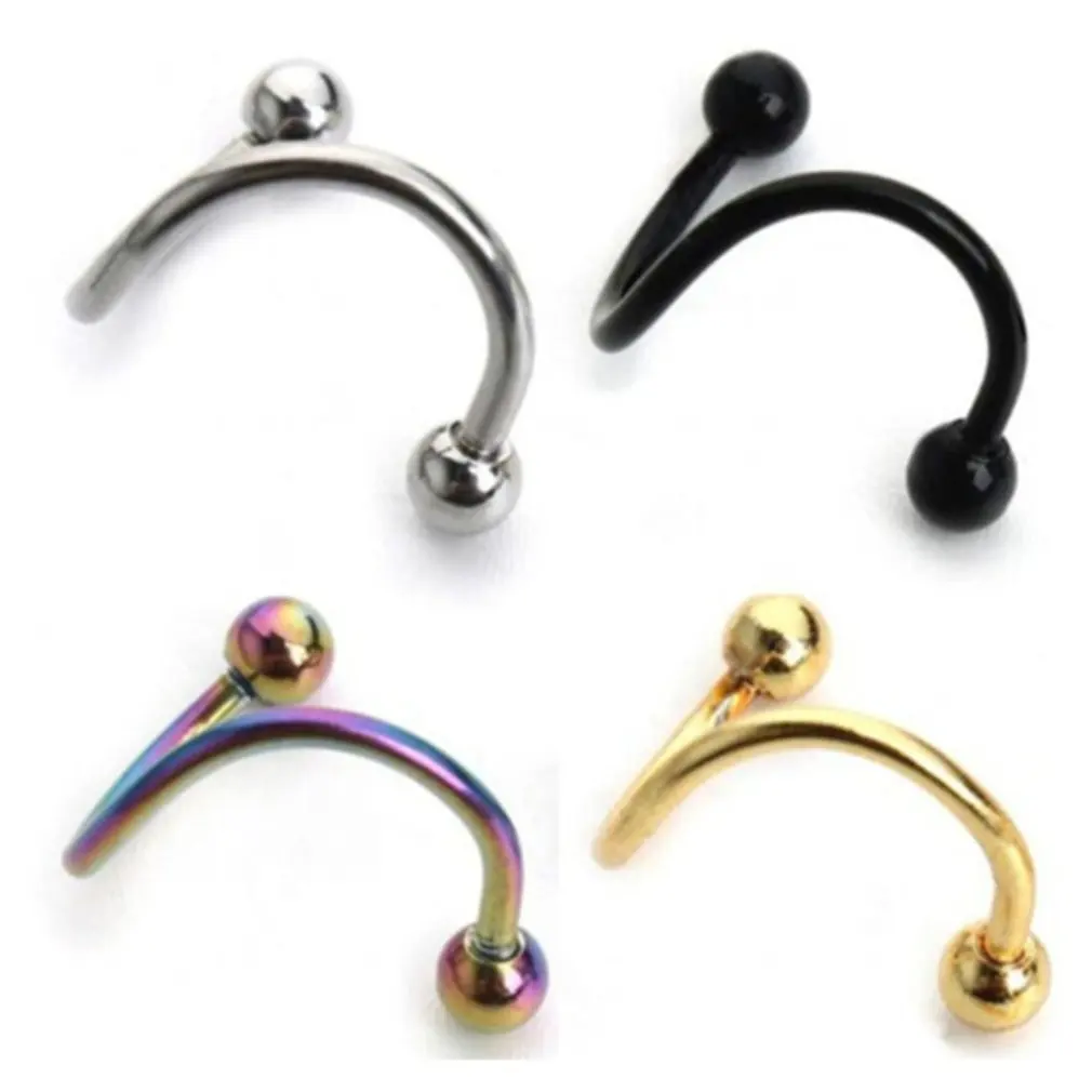 Ear Nail Bone Barbell Earring Piercing helix ear stud tragus Black Silver Gold Cartilage Ring For Men Women | Украшения и