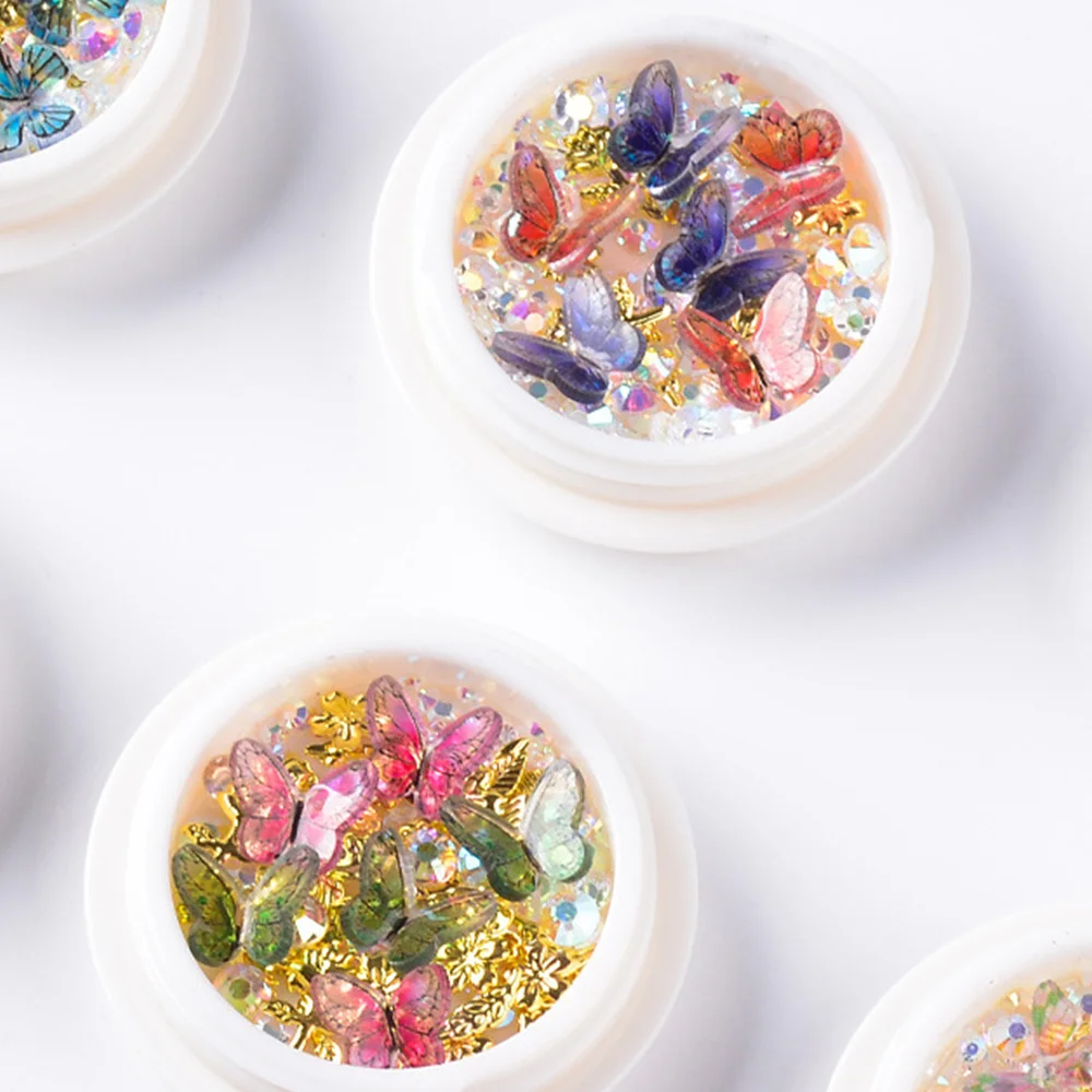 

Butterfly Sequins For Nails Art Decor Mixed Rose Flower Leaf DIY Nail Art Butterfly Mixed Nail Decorations