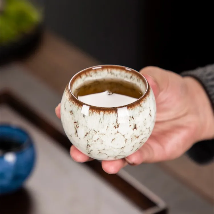 

Ceramic Tea Cup Porcelain Kiln Change Anti-scalding Master Cup Teaware Tea Wine Single Teacup